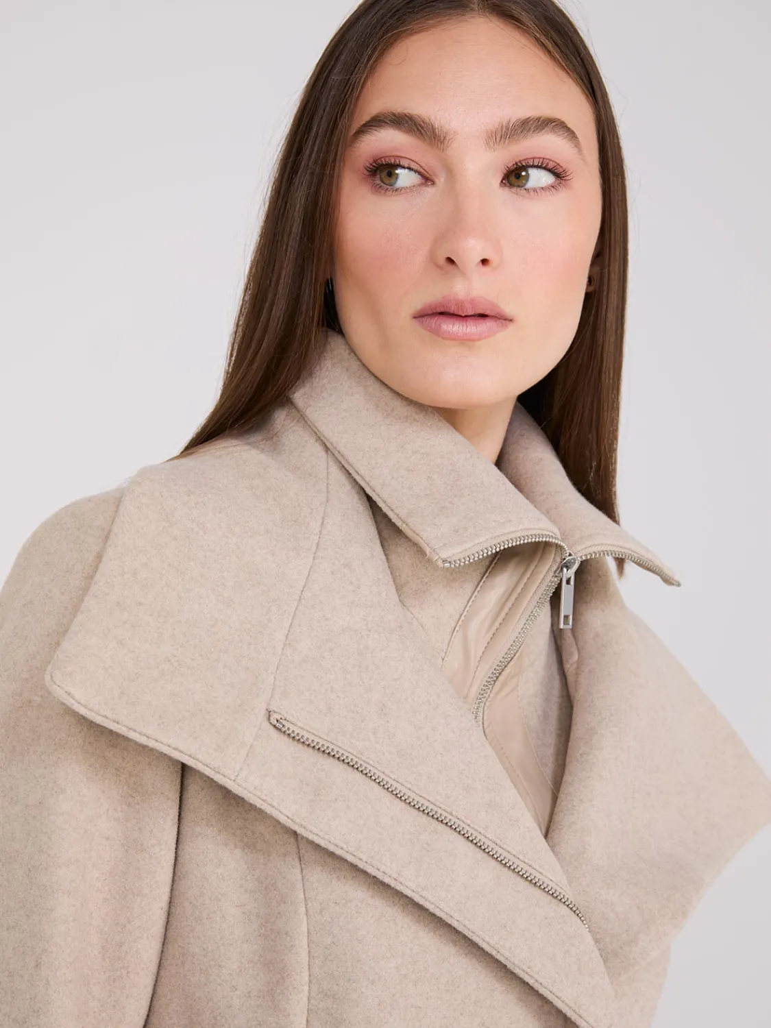Suzy Shier Coats|Coats>Double Collar 3/4 Coat