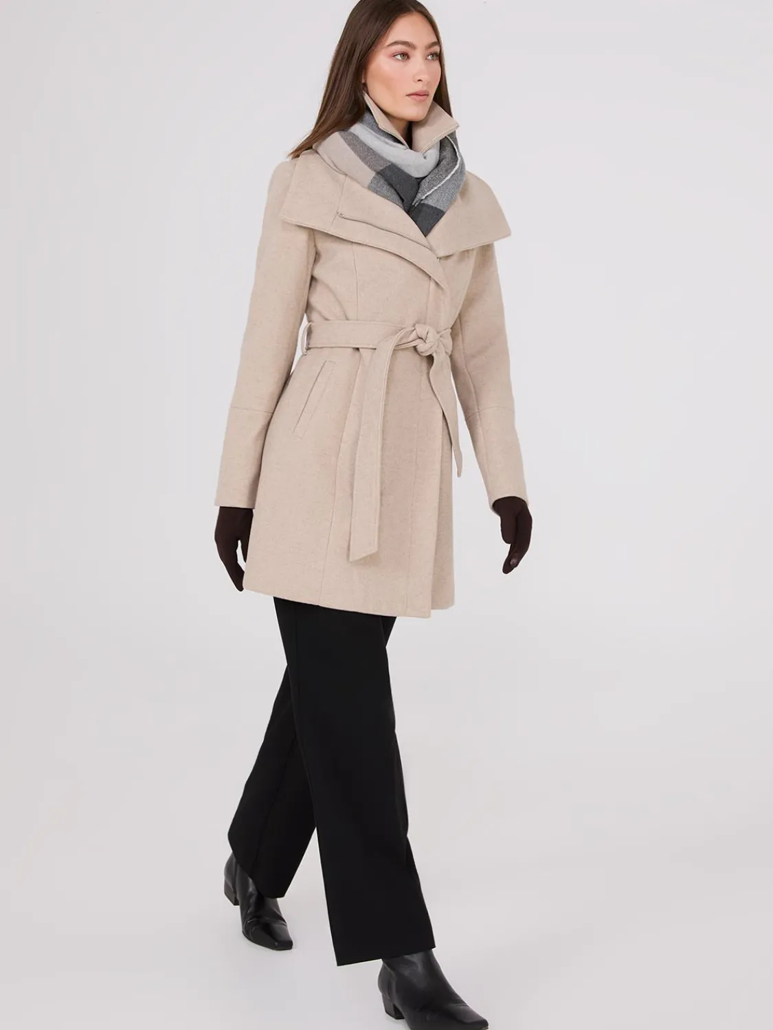 Suzy Shier Coats|Coats>Double Collar 3/4 Coat