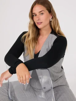 Suzy Shier Suzy Everyday|Long Sleeve>Double Layer V-Neck Long Sleeve Top