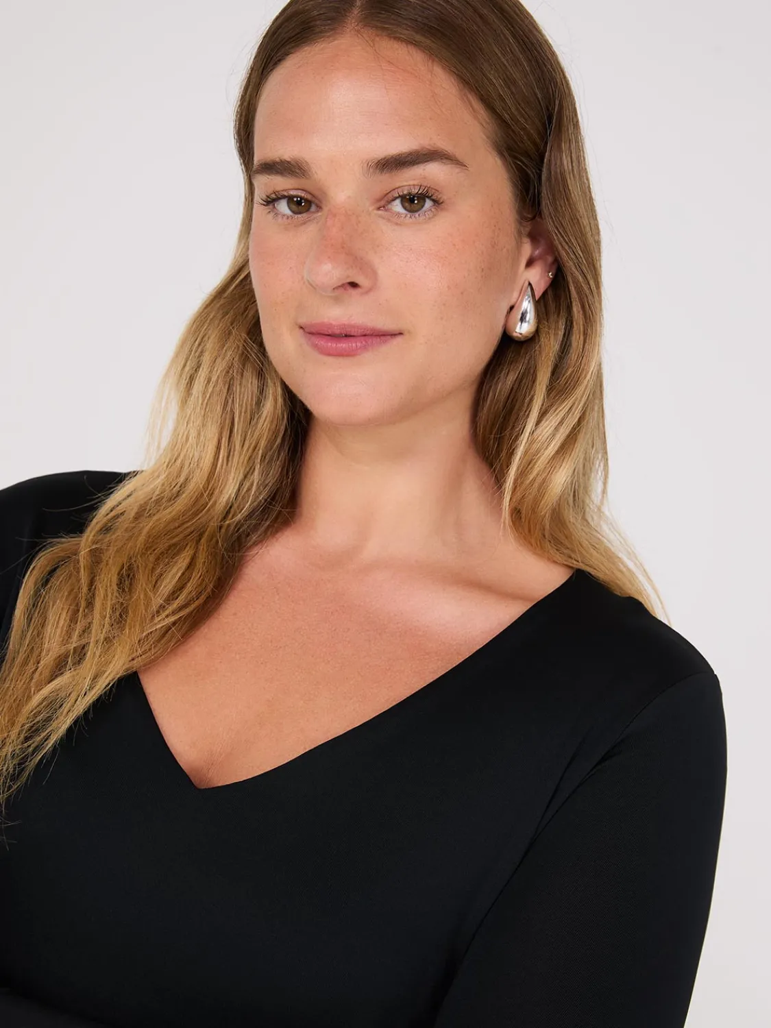 Suzy Shier Suzy Everyday|Long Sleeve>Double Layer V-Neck Long Sleeve Top