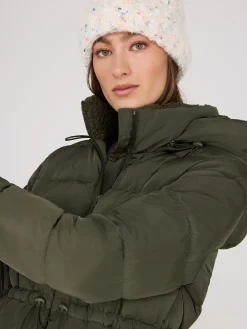 Suzy Shier Puffers & Jackets|Puffers & Jackets>Drawstring Waist Puffer Jacket