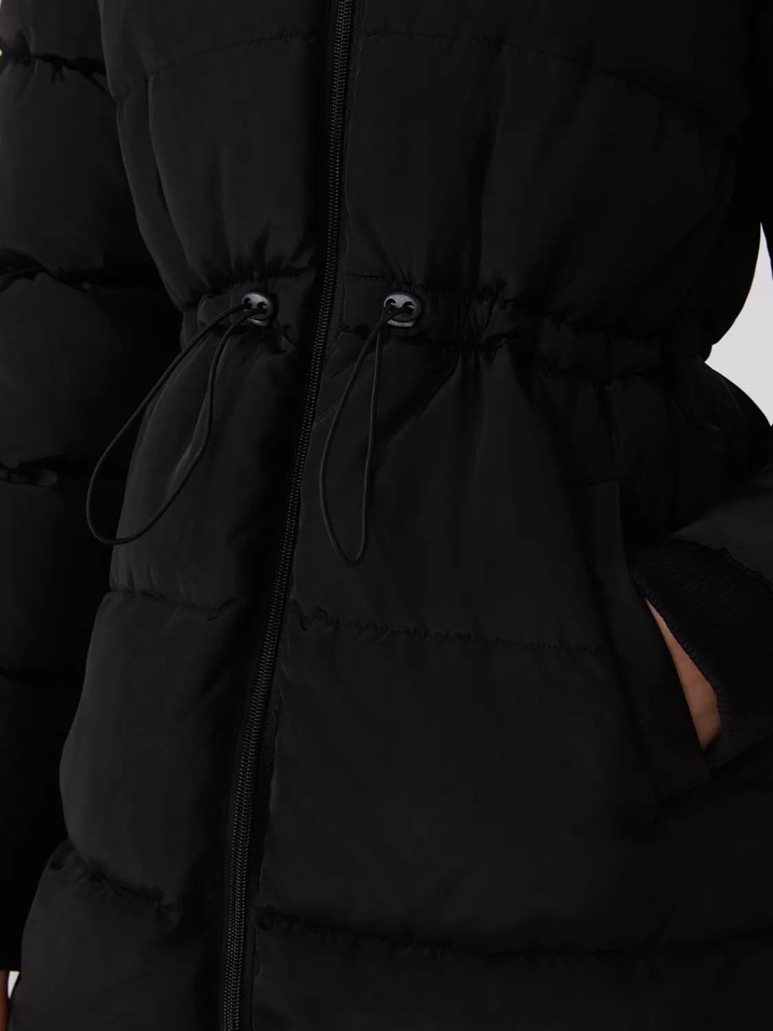 Suzy Shier Puffers & Jackets|Puffers & Jackets>Drawstring Waist Puffer Jacket