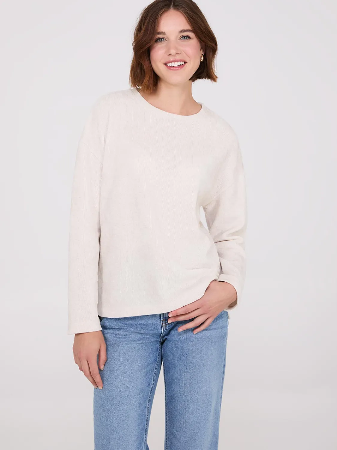 Suzy Shier Lounge & Pjs|Long Sleeve>Drop Shoulder Chenille Top