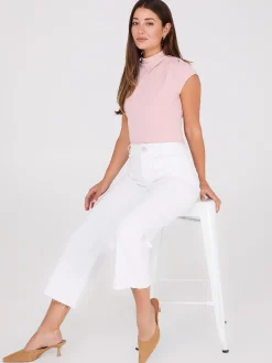 Suzy Shier Tops|Sleeveless>Extended Sleeve Funnel Neck Top