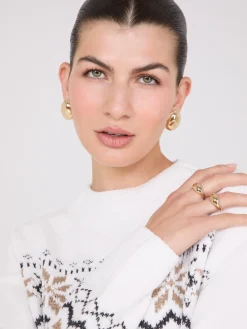 Suzy Shier Long Sleeve|Sweaters & Cardigans>Fair Isle Mock Neck Chenille Sweater