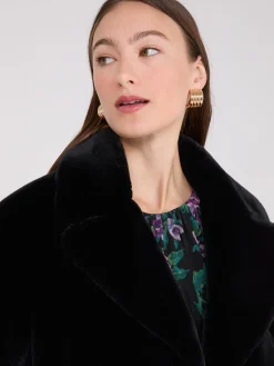 Suzy Shier Coats|Coats>Faux Fur Mid-Length Coat
