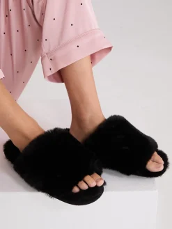 Suzy Shier Belts, Handbags & Shoes|Lounge & Pjs>Faux Fur Slipper Slides