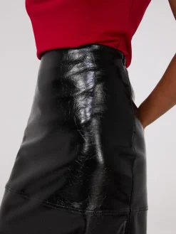 Suzy Shier Skirts>Faux Leather Column Skirt
