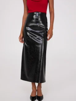 Suzy Shier Skirts>Faux Leather Column Skirt