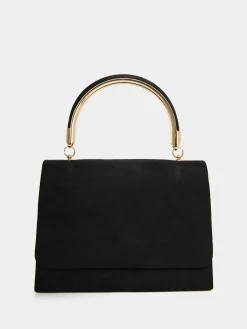 Suzy Shier Handbags By Le Château>Faux Suede Flapover Bag With Top Handle