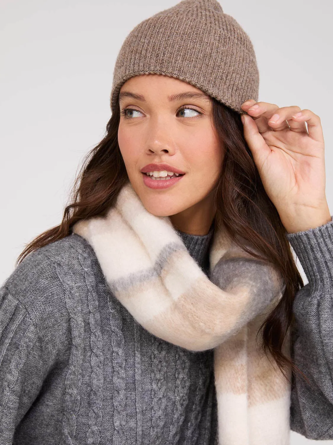 Suzy Shier Hats & Scarves & Gloves>Faux Wool Ribbed Beanie