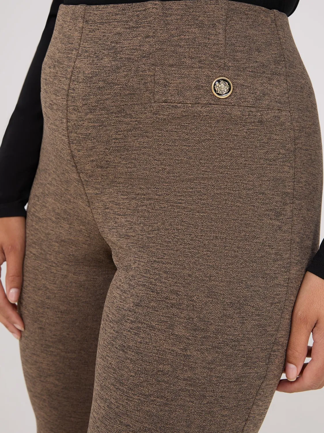 Suzy Shier Pants>Flare Leg Melange Knit Pants