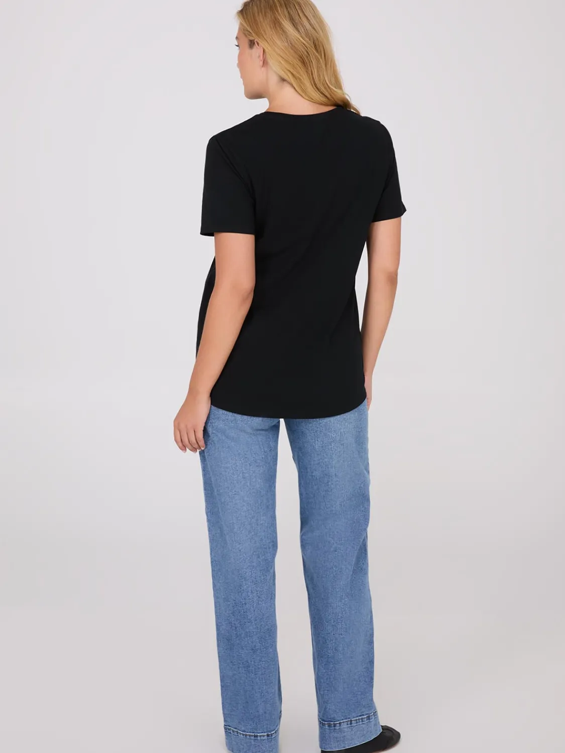 Suzy Shier Short Sleeve|Tank Tops & T-Shirts>Floral Flocking Short Sleeve T-Shirt