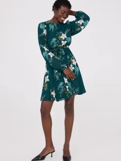 Suzy Shier Casual Dresses|Mini>Floral Print Chiffon Fit & Flare Mini Dress