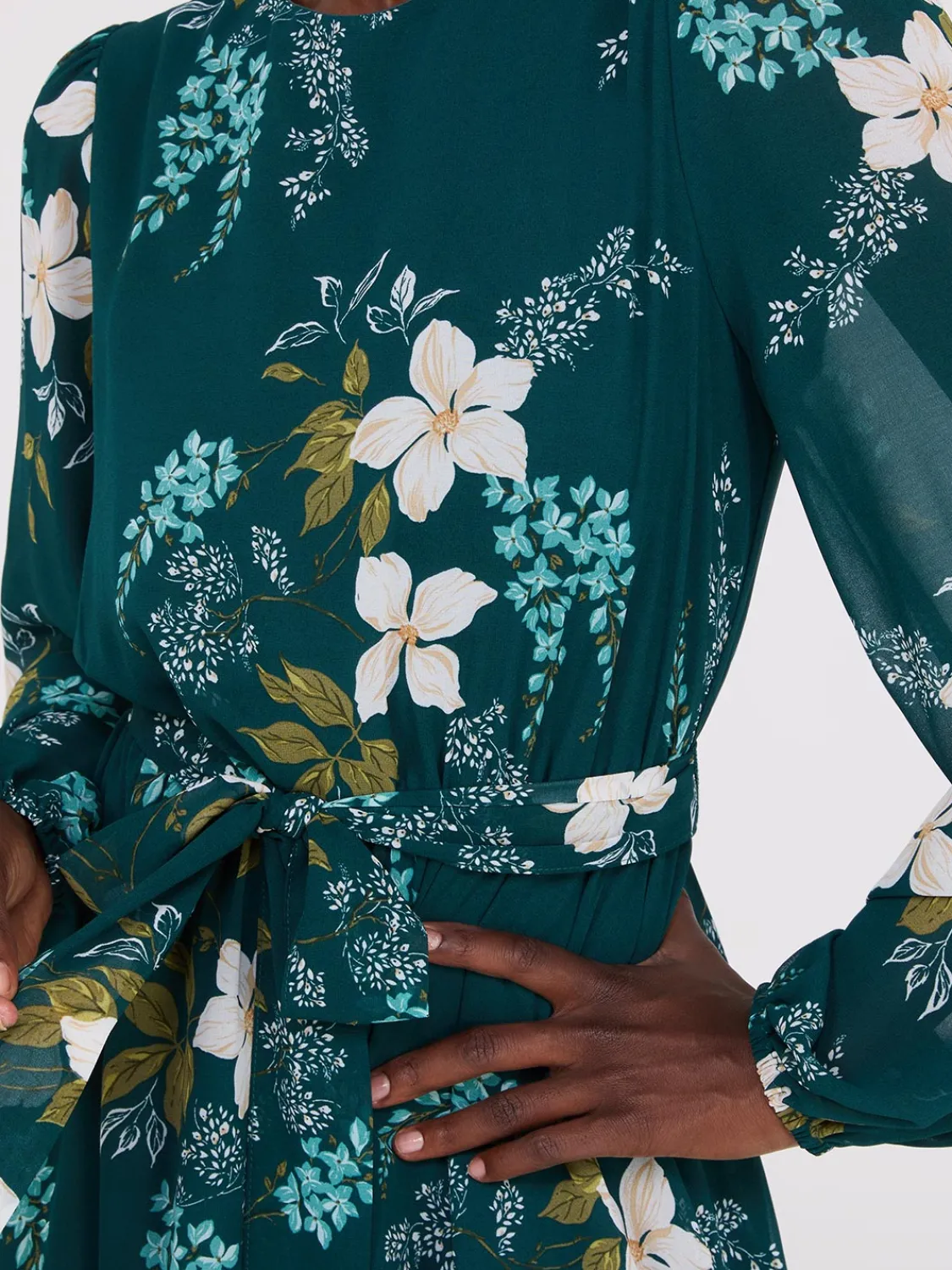 Suzy Shier Casual Dresses|Mini>Floral Print Chiffon Fit & Flare Mini Dress