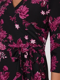 Suzy Shier Casual Dresses|Midi & Maxi>Floral Print Crossover A-Line Maxi Dress