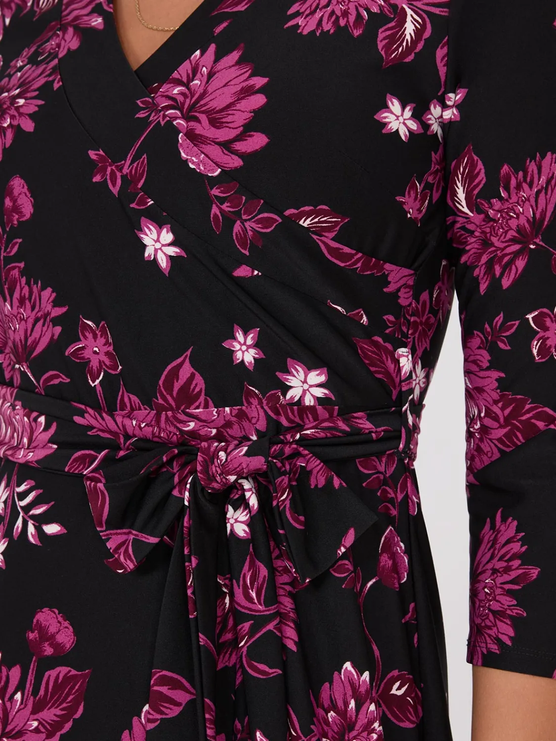 Suzy Shier Casual Dresses|Midi & Maxi>Floral Print Crossover A-Line Maxi Dress