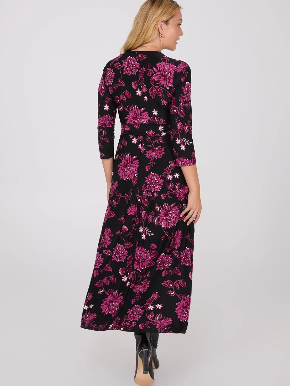 Suzy Shier Casual Dresses|Midi & Maxi>Floral Print Crossover A-Line Maxi Dress