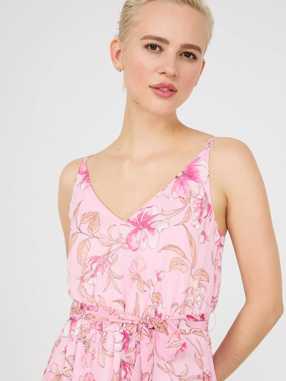 Suzy Shier Casual Dresses|Midi & Maxi>Floral Print 3-Tier Maxi Dress