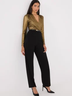 Suzy Shier Midi & Maxi|Party Dresses>Foil Crossover Wide-Leg Jumpsuit