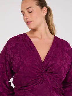 Suzy Shier Tops|Long Sleeve>Front Knot Kimono