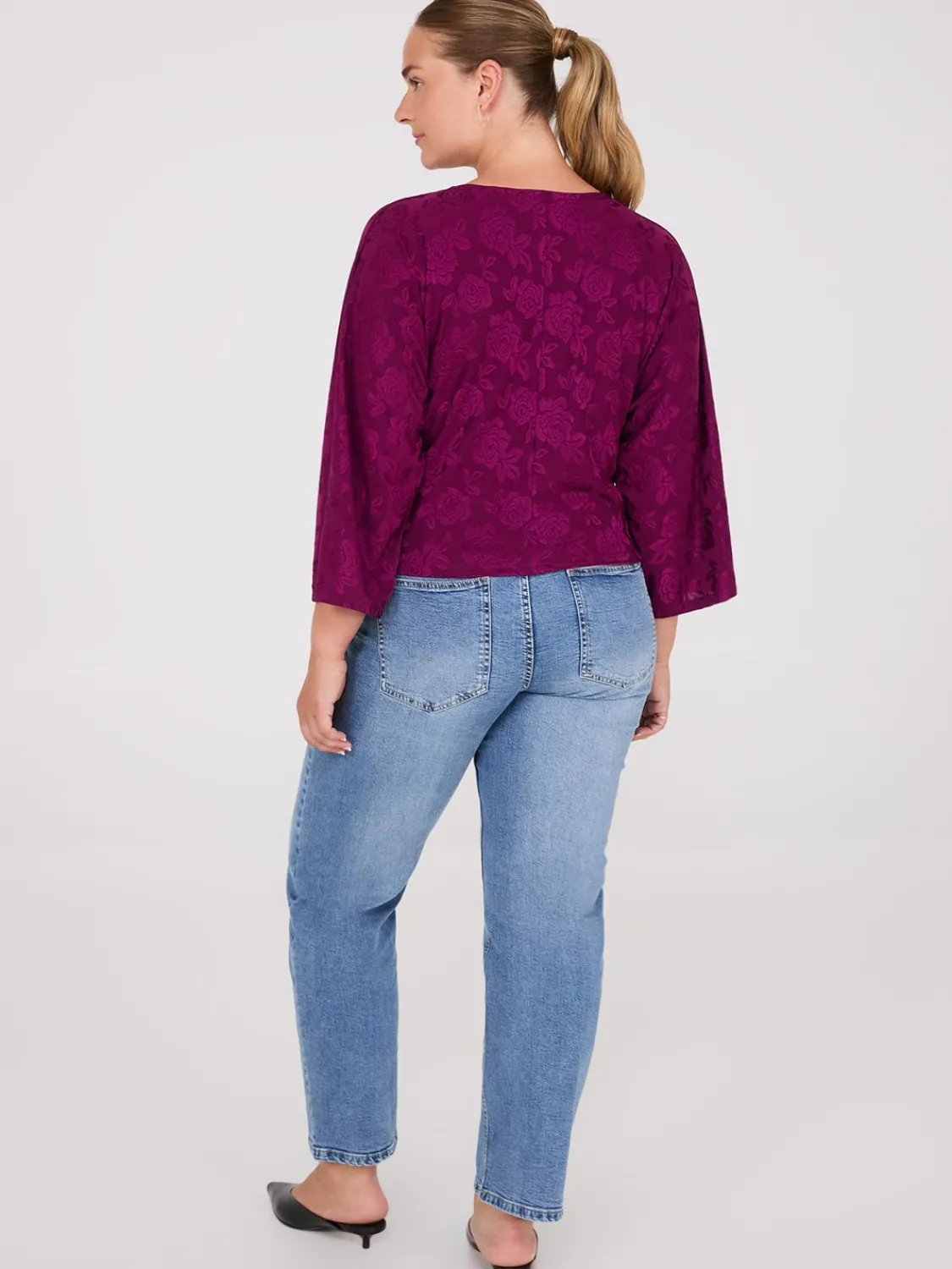 Suzy Shier Tops|Long Sleeve>Front Knot Kimono
