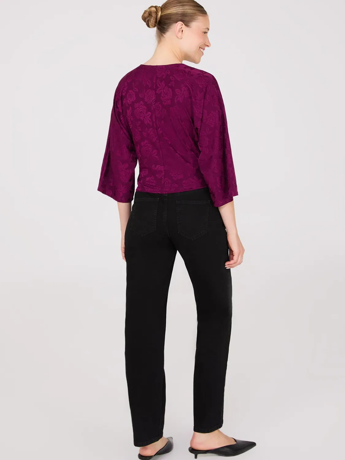 Suzy Shier Tops|Long Sleeve>Front Knot Kimono