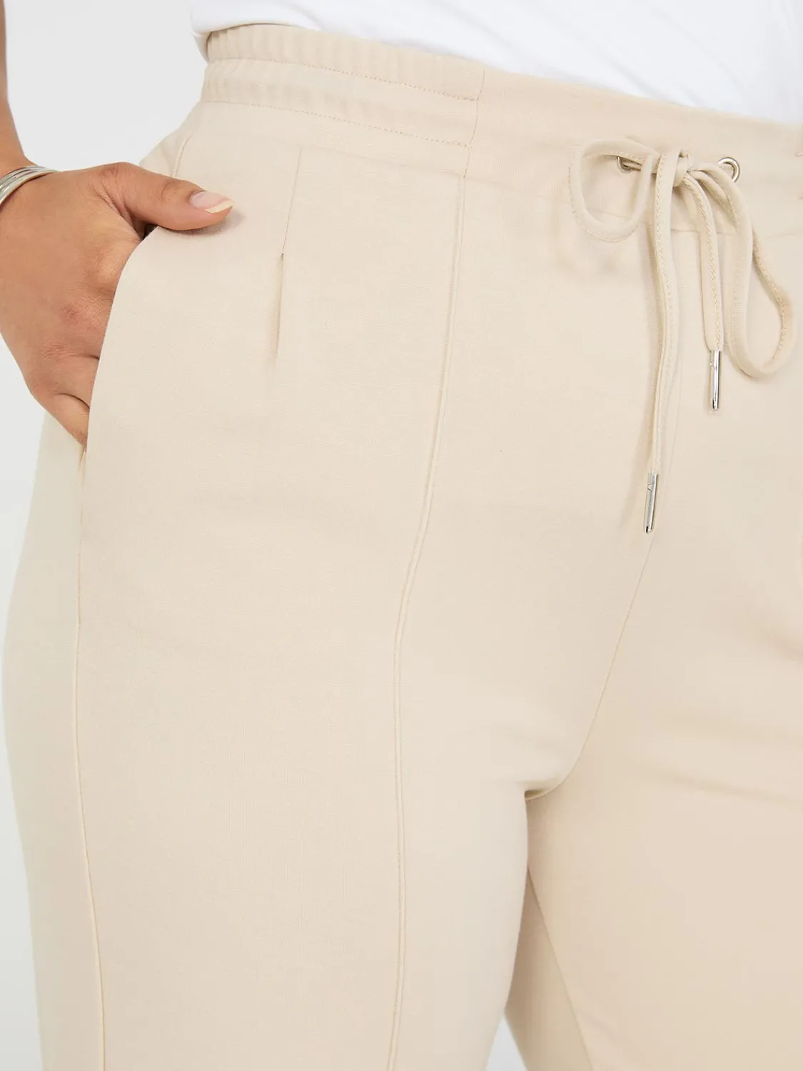 Suzy Shier Pants>Front Pintuck Wide-Leg Pants