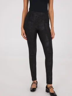 Suzy Shier Pants>Front Seam Faux Leather Coated Pants