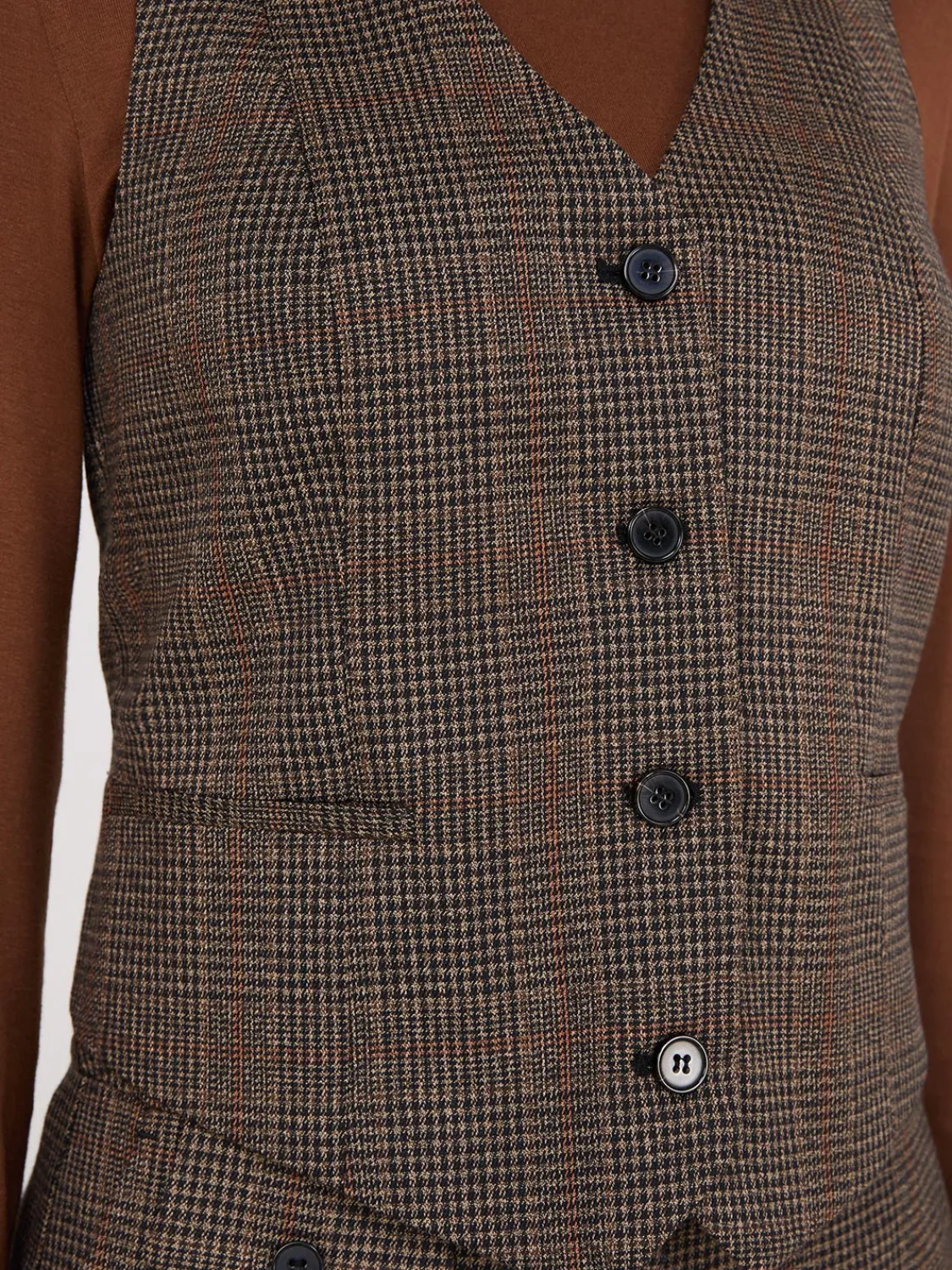 Suzy Shier Suiting|Blazers & Vests>Glen Plaid Button-Front Vest