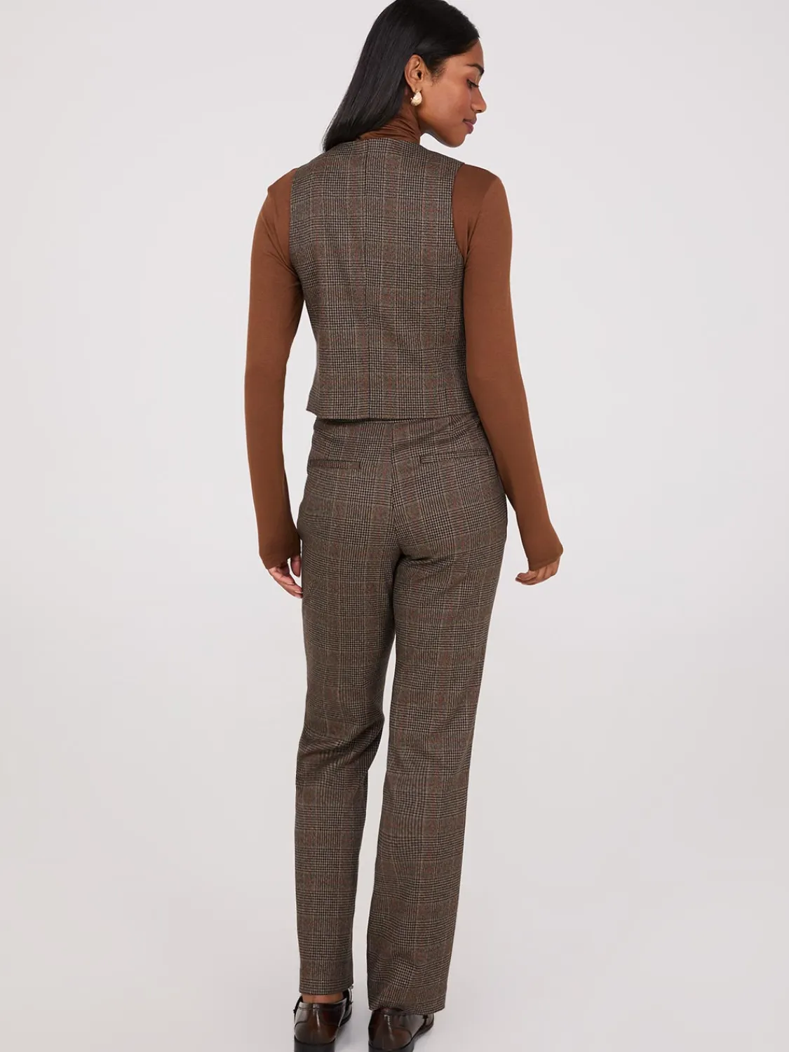 Suzy Shier Suiting|Blazers & Vests>Glen Plaid Button-Front Vest