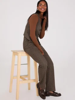 Suzy Shier Suiting|Bottoms>Glen Plaid Straight Leg Pants