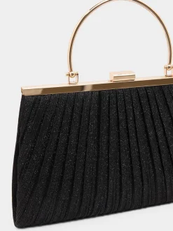 Suzy Shier Handbags By Le Château>Glitter Pleated Minaudiere With Top Handle