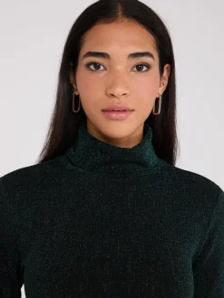 Suzy Shier Long Sleeve|Fashion Tops>Glitter Turtleneck Top