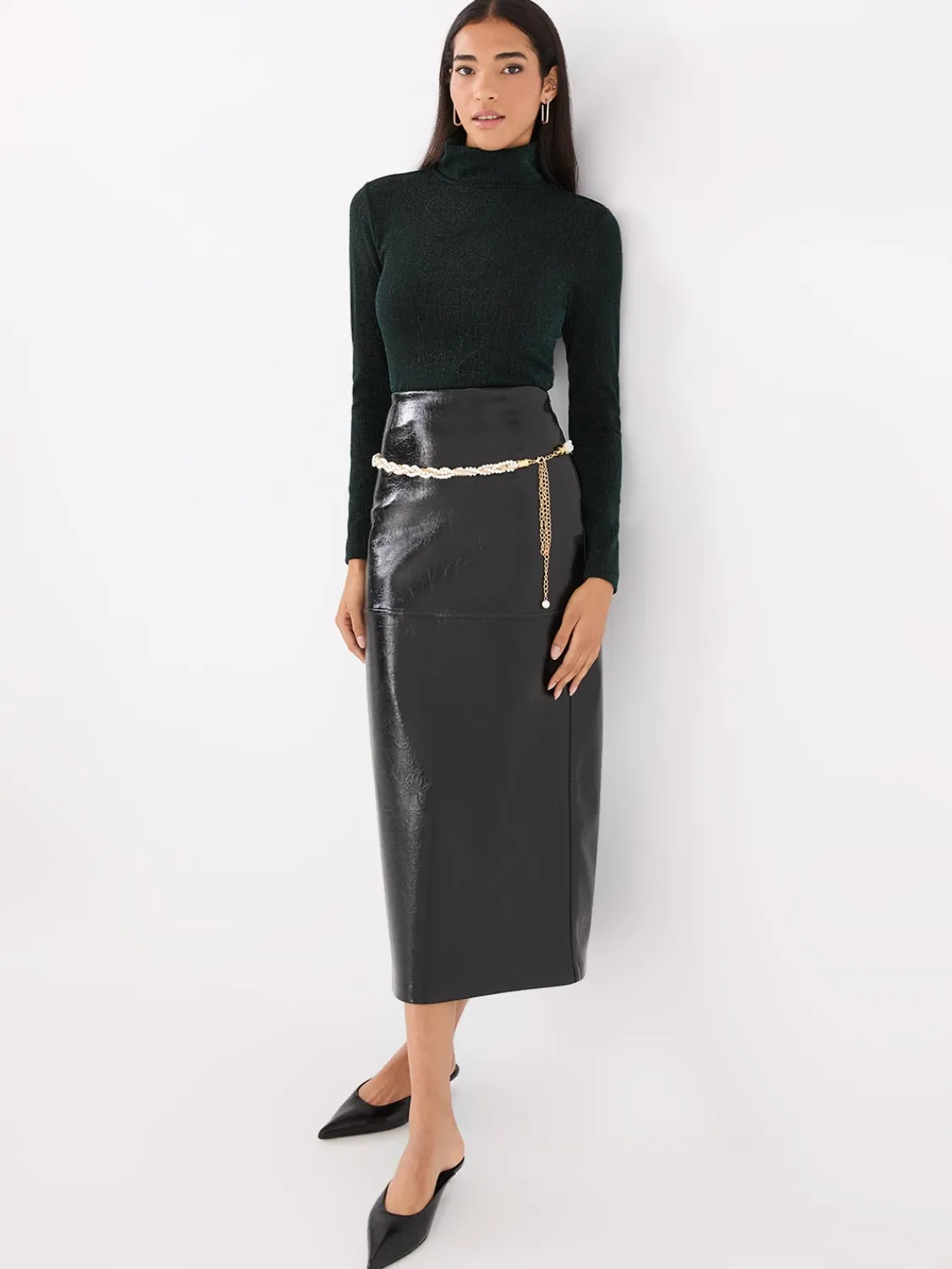 Suzy Shier Long Sleeve|Fashion Tops>Glitter Turtleneck Top