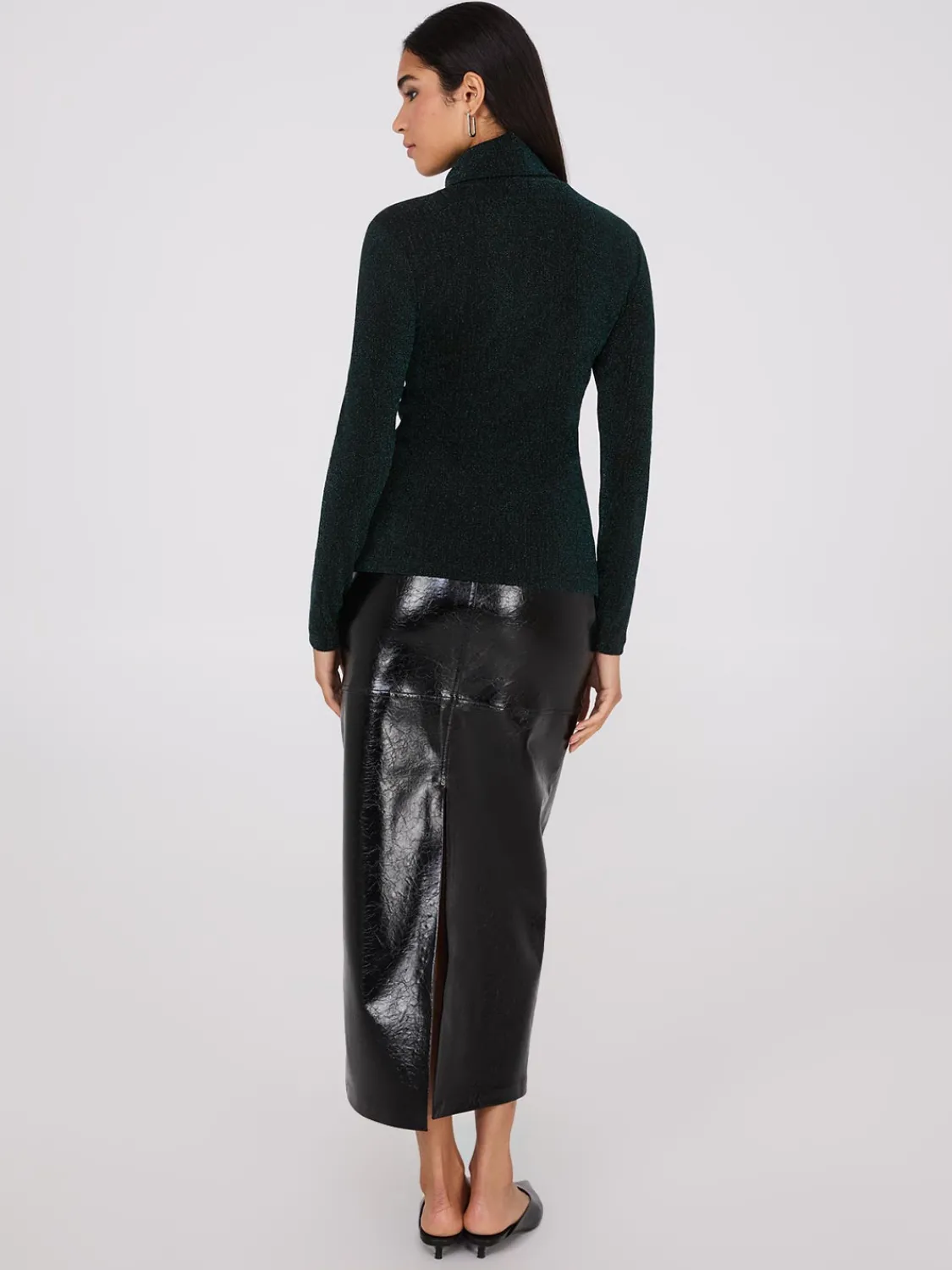 Suzy Shier Long Sleeve|Fashion Tops>Glitter Turtleneck Top