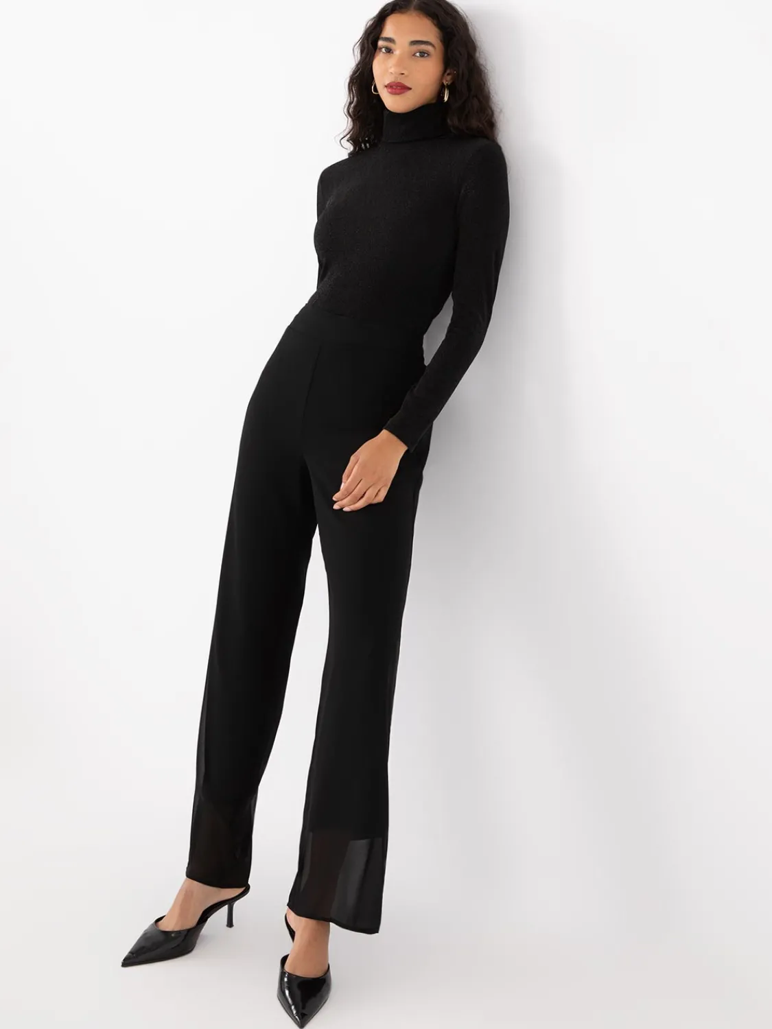 Suzy Shier Long Sleeve|Fashion Tops>Glitter Turtleneck Top
