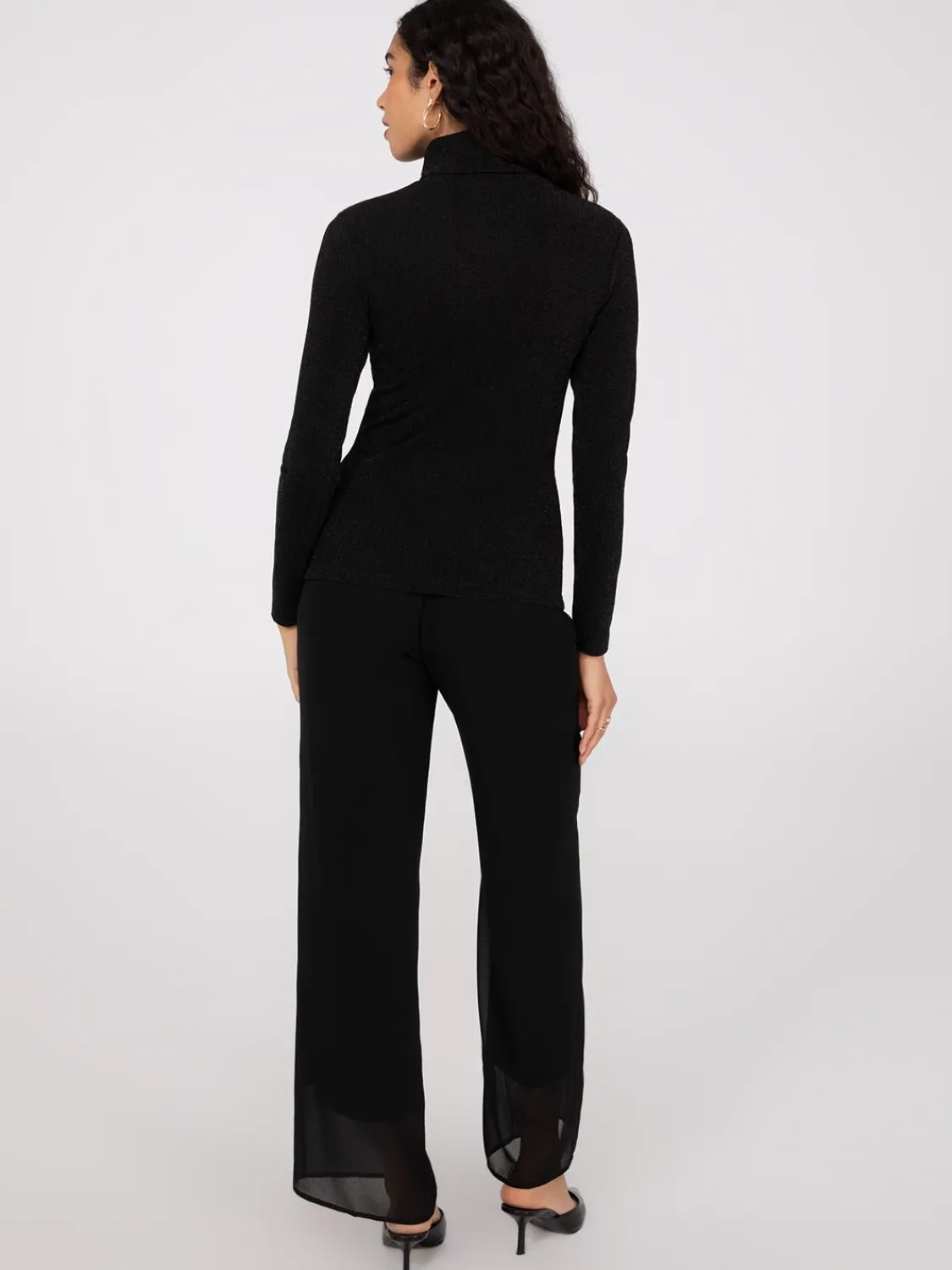 Suzy Shier Long Sleeve|Fashion Tops>Glitter Turtleneck Top