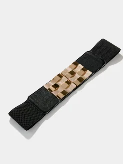 Suzy Shier Belts, Handbags & Shoes>Gold Square Buckle Elastic Belt