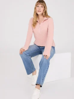Suzy Shier Lounge & Pjs|Long Sleeve>Half-Zip Polar Fleece Top