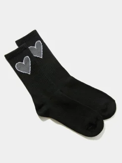 Suzy Shier Socks & Tights>Heart Detail Crew Socks