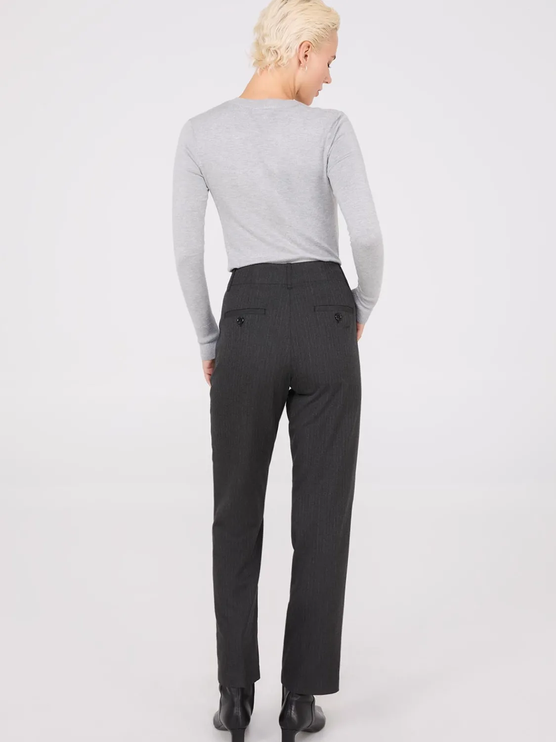Suzy Shier Suiting|Bottoms>Herringbone Straight Leg Pants