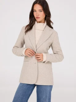 Suzy Shier Blazers & Vests>Houndstooth 2-Button Blazer