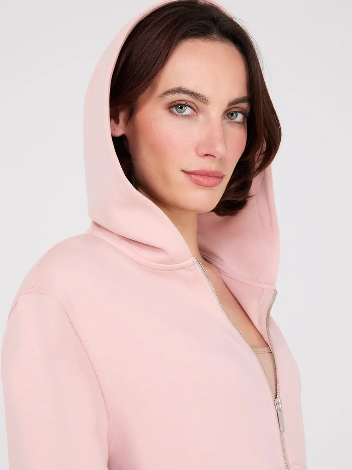 Suzy Shier Lounge & Pjs|Long Sleeve>Kangaroo Pocket Zip-Up Hoodie