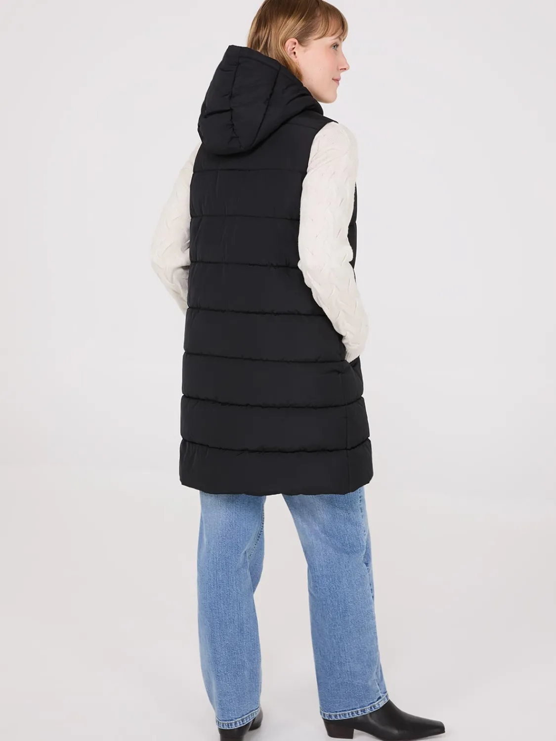 Suzy Shier Puffers & Jackets|Puffers & Jackets>Long Hooded Puffer Vest