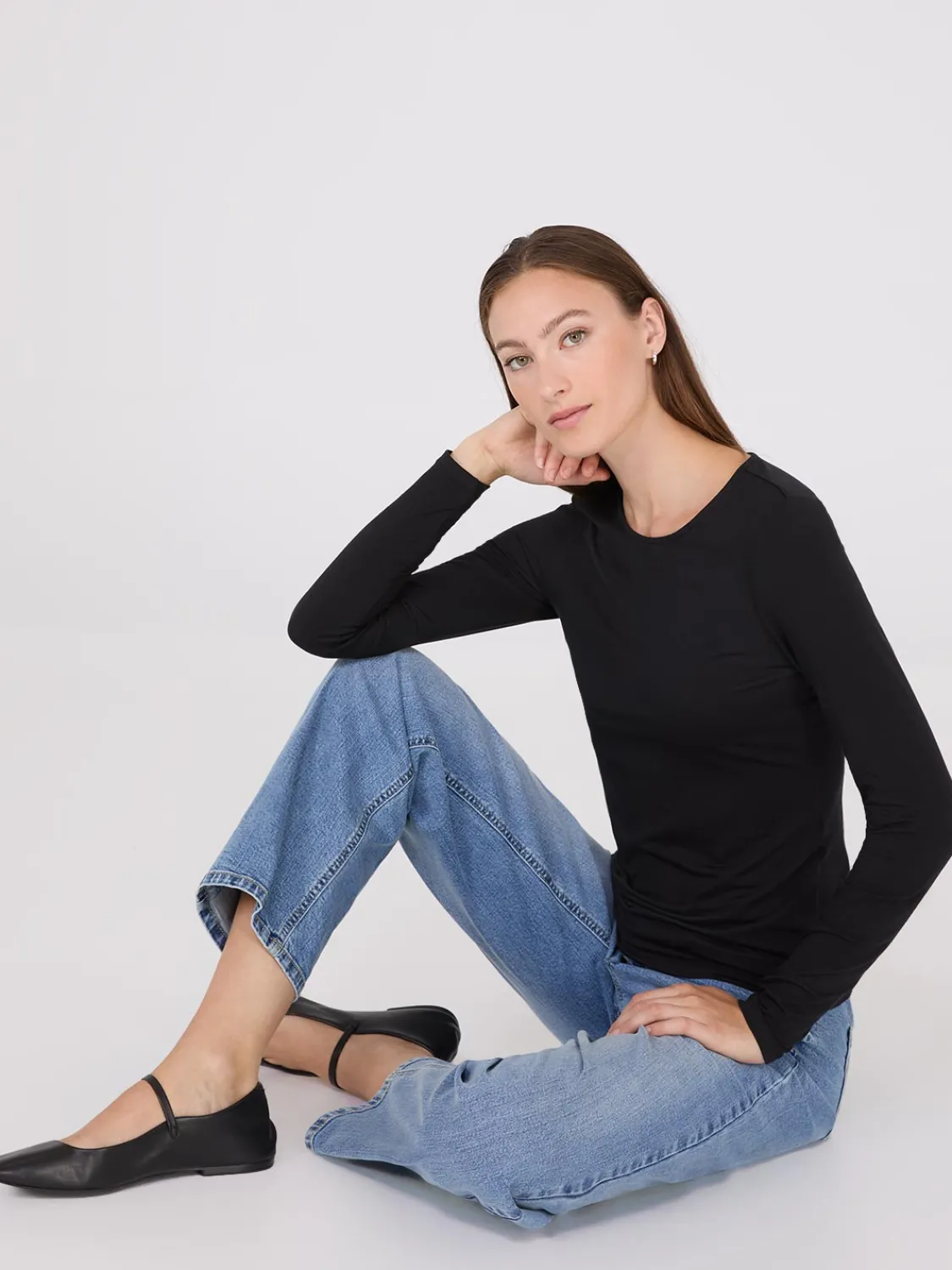 Suzy Shier Suzy Everyday|Long Sleeve>Long Sleeve Round Neck Top