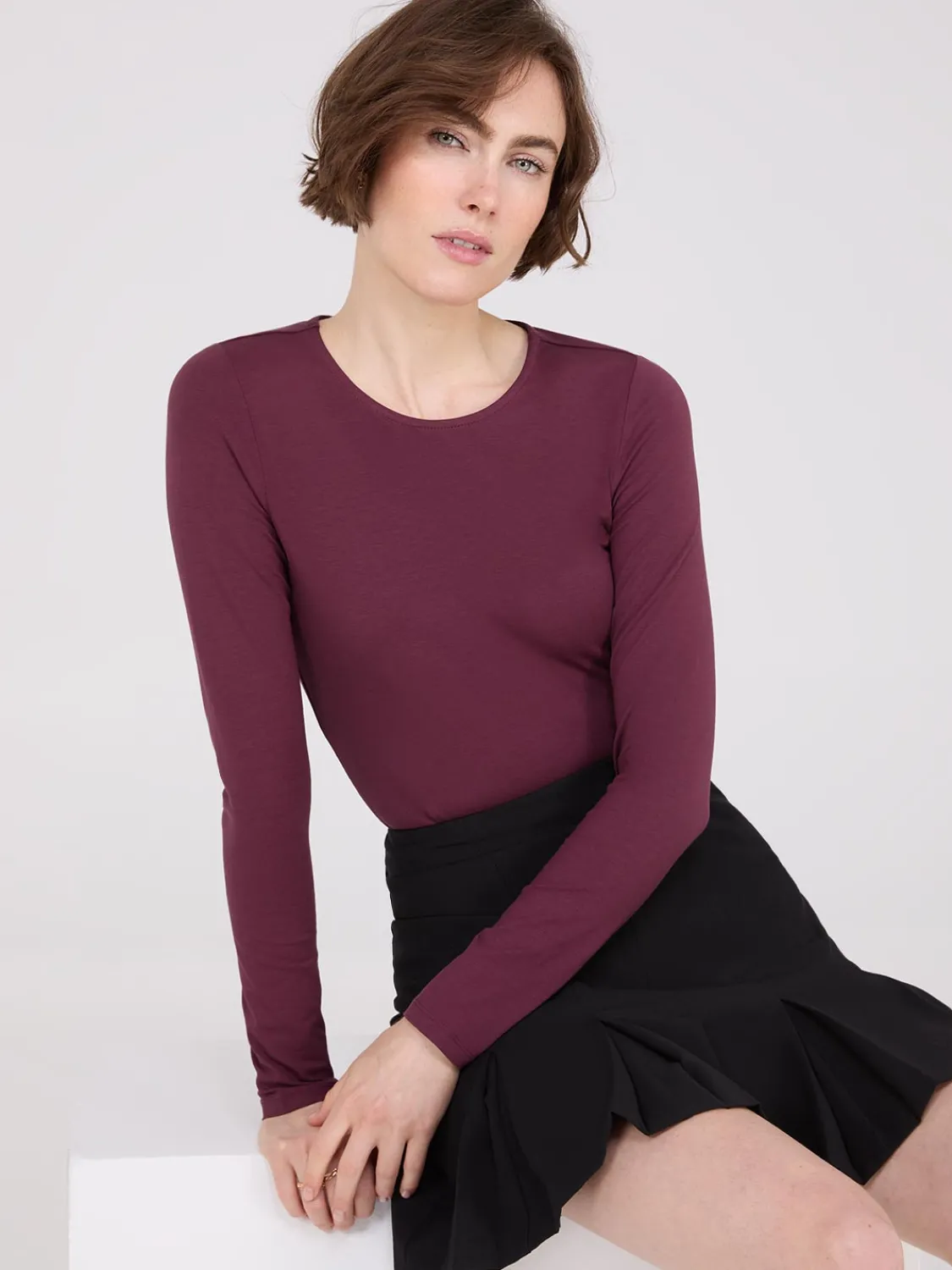 Suzy Shier Suzy Everyday|Long Sleeve>Long Sleeve Round Neck Top