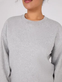 Suzy Shier Lounge & Pjs|Long Sleeve>Melange Fleece Rhinestone Sweatshirt