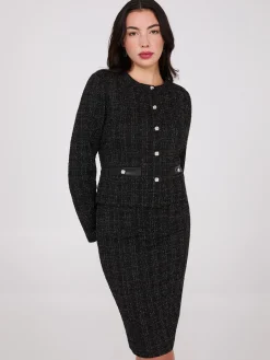 Suzy Shier Suiting|Blazers & Vests>Metallic Boucle Button-Front Blazer