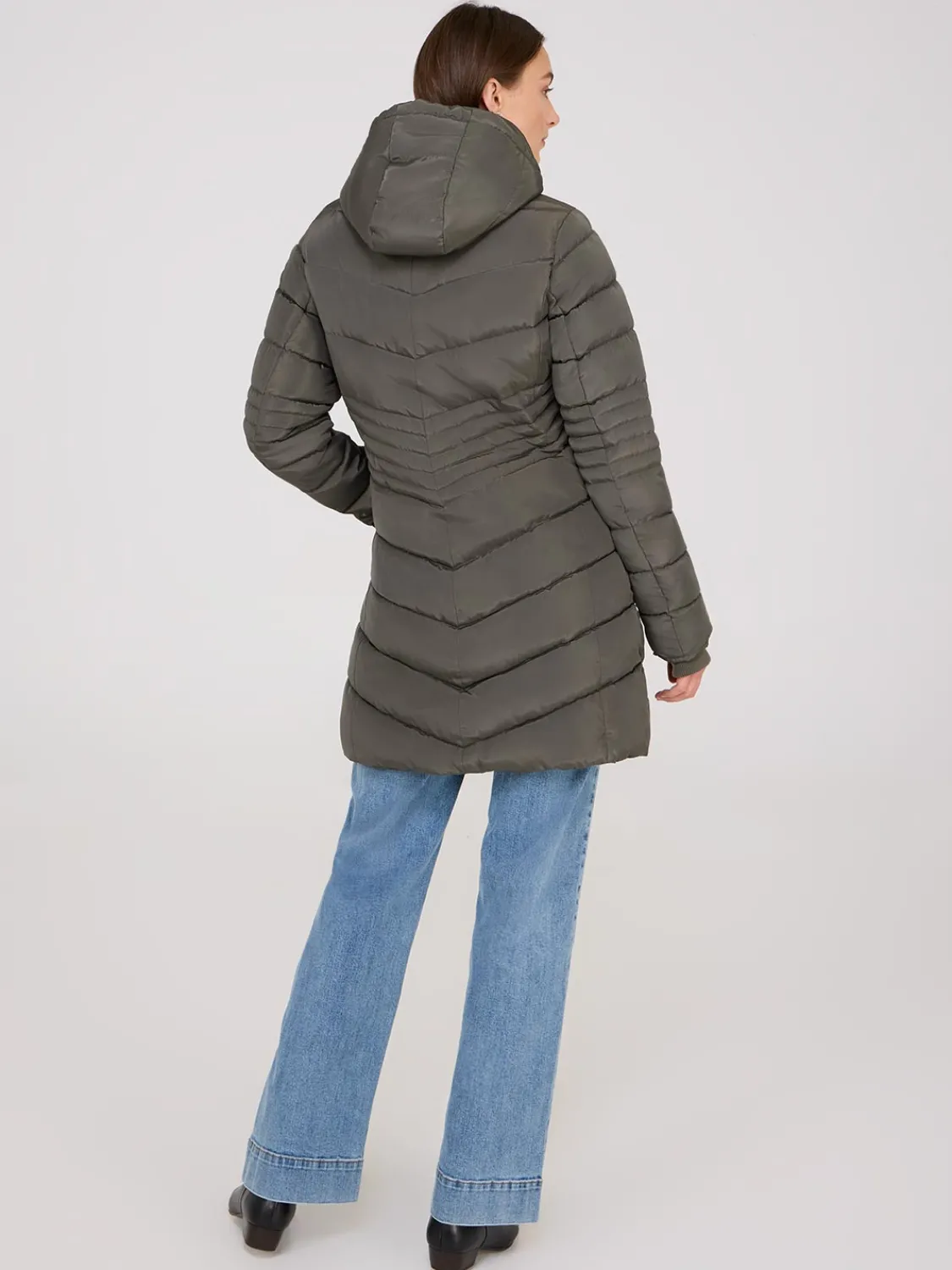 Suzy Shier Puffers & Jackets|Puffers & Jackets>Mid-Length Hooded Puffer